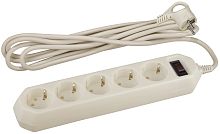 Сетевой фильтр с заземлением ЭРА USF-5es-5m-I 5х5,0м 10А 2200Вт слоновая кость картинка 